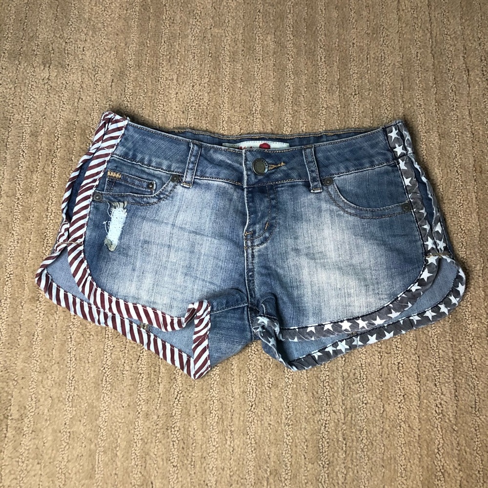 4th of July American Flag Jean Shorts